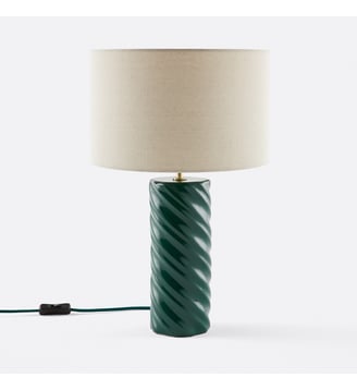 Lampe à poser céramique et lin - La Redoute Interieurs - Vert