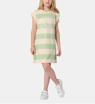 Robe rayée - Kenzo Kids - Écru et vert