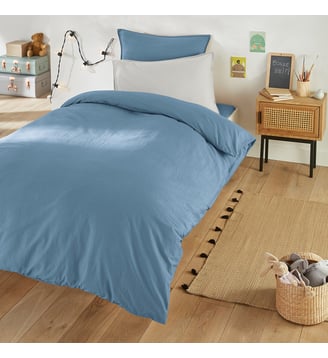 Housse de couette enfant en coton lavé - La Redoute Interieurs - Bleu