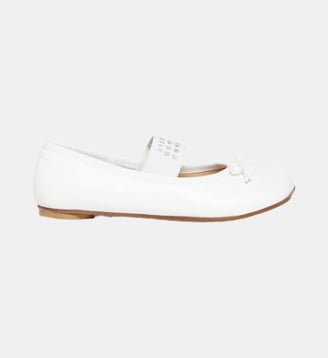 Ballerines en cuir avec Numeric logo - MM6 Maison Margiela - Blanc