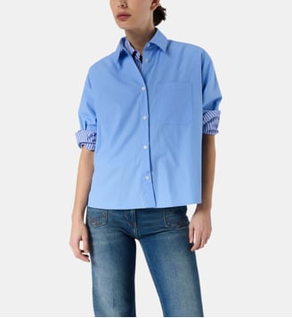 Chemise en coton à manches courtes - CHAYNA - Gerard Darel - Bleu ciel