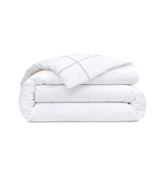 Housse de couette en percale de coton bleu, Athéna Yves Delorme