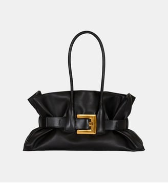 Sac Anthem Large en cuir de veau - Balmain - Black