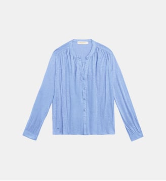 Blouse manches longues col v uni BRADLEY - La Petite Etoile - Bleu ciel