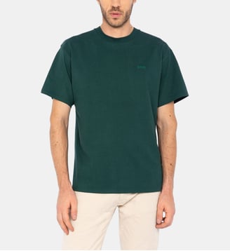 T-shirt droit signature en coton - Schott - Bleu