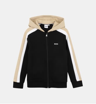 Sweat zippé à capuche - BOSS Kidswear - Black