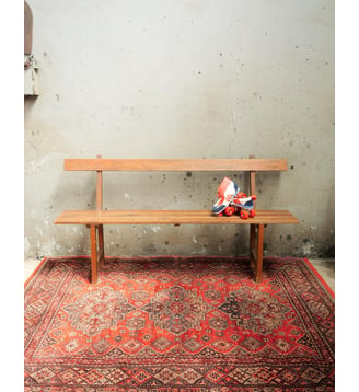 Banc en bois Antoine N°439- Produit chiné - Debongout - Bois foncé