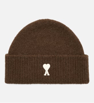 Bonnet unisexe en alpaga Ami de Coeur - AMI Paris - Marron chocolat et ecru