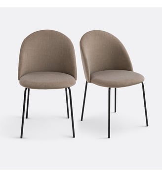 Lot de 2 chaises velours - La Redoute Interieurs - Taupe