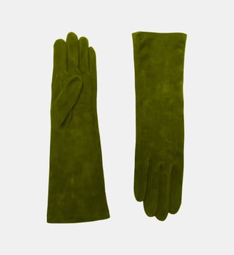 Gants Christina Sued Femme Cuir Doublés Soie - Agnelle - Jungle