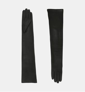 Gants Glamour Femme Cuir Doublés Soie - Agnelle - Noir