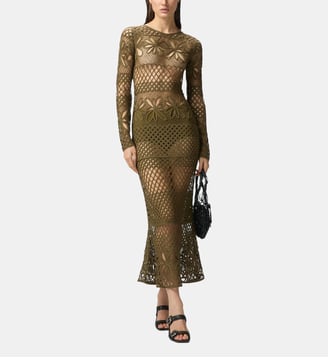 Robe longue en crochet ajouré - Pinko - Multicolore