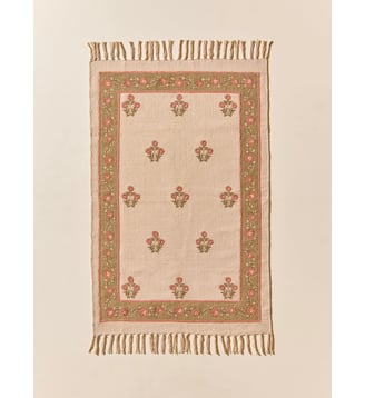 Tapis Agathe en coton brodé - Petit modèle Cyrillus