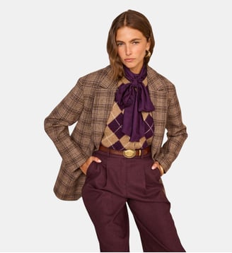 Veste À Carreaux En Laine Mélangée Parker - Maison 123 - Taupe clair