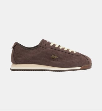 Sneakers Club-Low homme en cuir - Lacoste - Marron foncé et gum