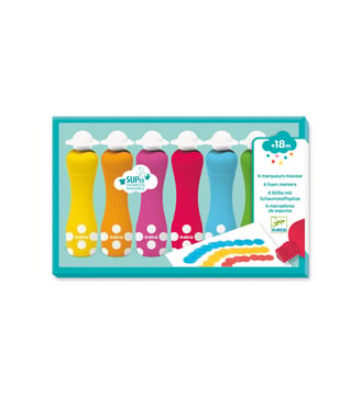 6 marqueurs mousse gros pois - Djeco - Multicolore