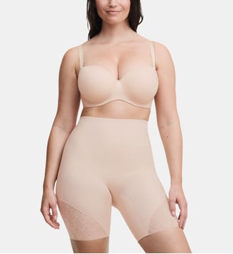 Panty gainant taille haute en dentelle - Chantelle - Beige doré