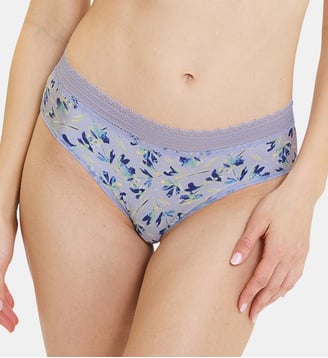 Slip Agathe Fantaisie - Sans Complexe - Fleurs mauves