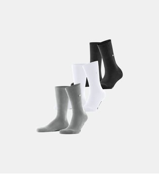 Chaussettes Crew 3-Pack Coton - Burlington - Gris