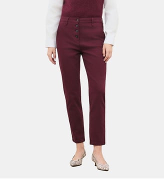 Pantalon pbobby - Motif uni - Coton - Coupe slim - Caroll - Bordeaux