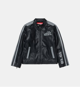 Veste biker avec logo imprimé - Diesel Kids - Noir