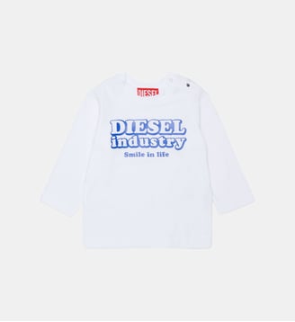 T-shirt à manches longues avec logo - Diesel Kids - Blanc