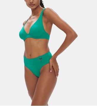 Culotte de bain taille haute - Vert Waterfall - Simone Pérèle - Vert