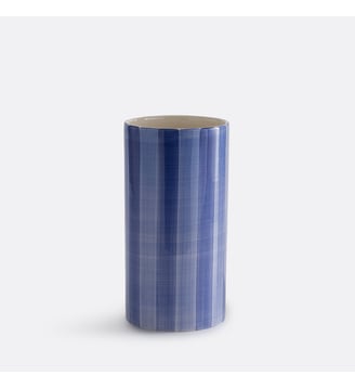 Vase en céramique, à rayures, hauteur 25 cm - La Redoute Interieurs - Bleu