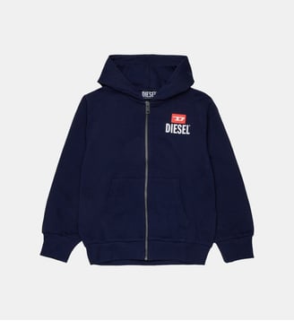 Sweat-shirt zippé intégralement avec logo - Diesel Kids - Bleu