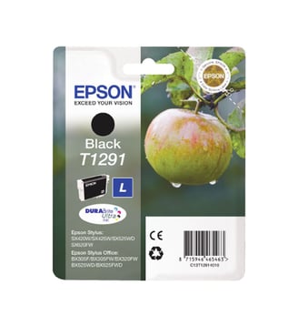 Cartouche d'encre T1291 Noire série Pomme - Epson - Noir