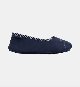 Chaussons Ballerines broderie argentée, très confortables - Isotoner - Marine