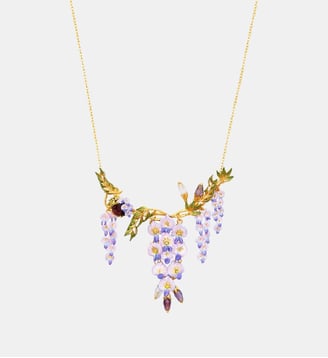 Collier plastron à l'ombre des fleurs - Les Néréides - Violet