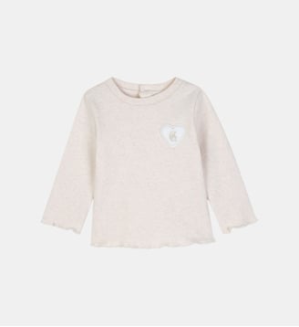 Tee-shirt manches longues - Chloe Kids - Écru chiné