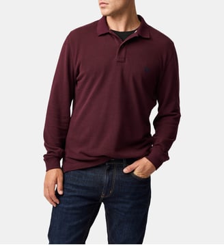 Polo uni slim en coton à manches longues The Gunn - Rodd & Gunn - Black fig
