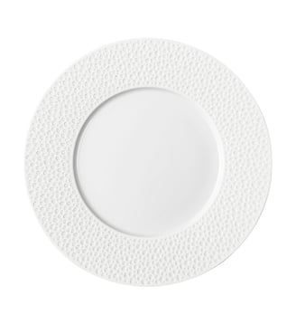 Assiette Plate Ronde 27,9 Cm - L Perles De Rosee - Degrenne - Blanc