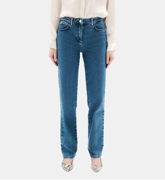 Pantalon pcomelongjean - Motif uni - Coton - Coupe droite Caroll