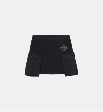 Minijupe en polaire avec grandes poches - Dsquared2 - Noir