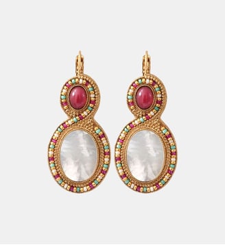 Boucles d'oreilles dormeuses   - Claudia - Satellite - Blanc