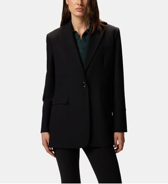 Blazer oversize stretch à un bouton - Pinko - Limousine noire