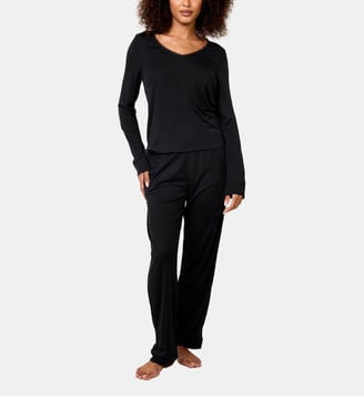 Pantalon issu de fibres végétales Softness noir - Maison Lejaby - Noir