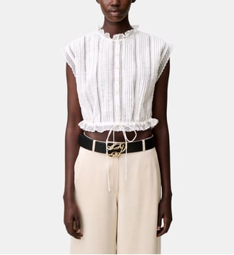 Chemise courte sans manches - Claudie Pierlot - Écru