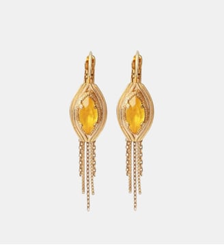Boucles d'oreilles dormeuses   - Soleil - Satellite - Jaune
