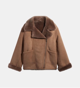 Veste biker en peau lainée -FIA - Gerard Darel - Cigare