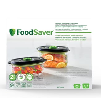 Boîte sous vide FFC025X01 lot 700ml + 1.2L - Foodsaver - Transparent