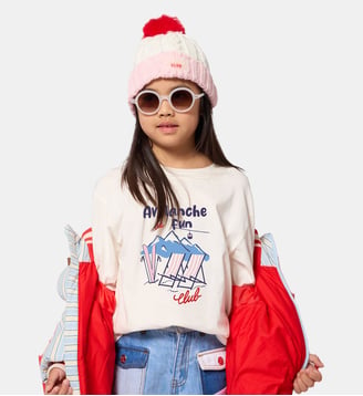 Tee-shirt manches longues - Kids Around - Ivoire pastel