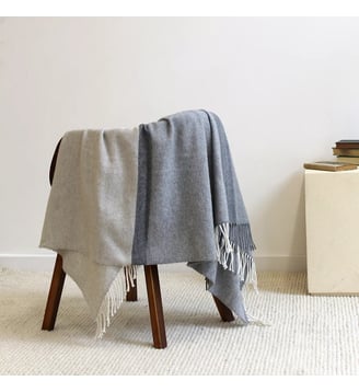 Plaid laine & autres fibres - Garnier Thiebaut - Gris