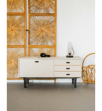 Enfilade crème en bois Margaret N°429- Produit chiné - Debongout - Blanc
