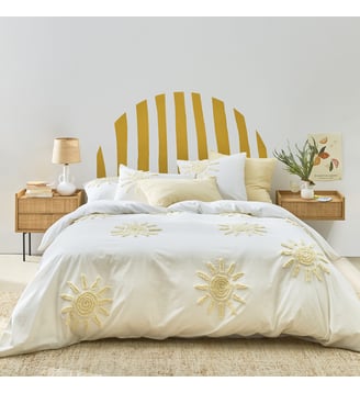 Housse de couette en coton tufté - La Redoute Interieurs - Blanc et jaune