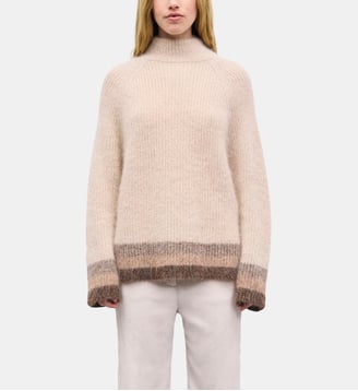 Pull épais à col montant et lurex - ROLA - Gerard Darel - Beige et rose
