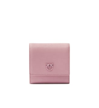 Porte-monnaie carré en cuir saffiano - Pinko - Violet